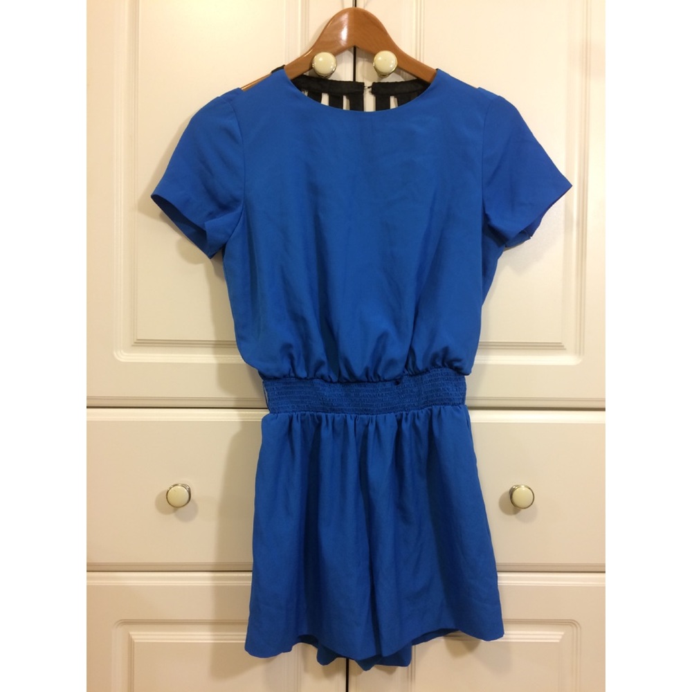 Bebe blue and black romper
